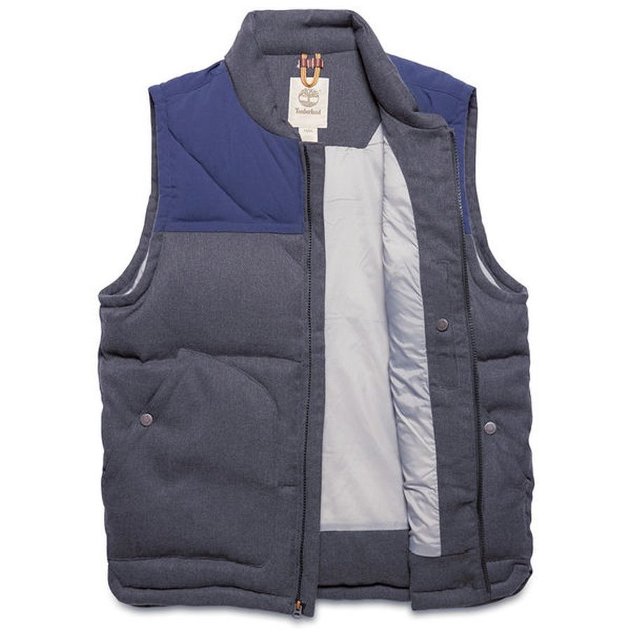 Timberland Men's Jacket FIELD MOUNTAIN Vest Down Grey Size M TL503