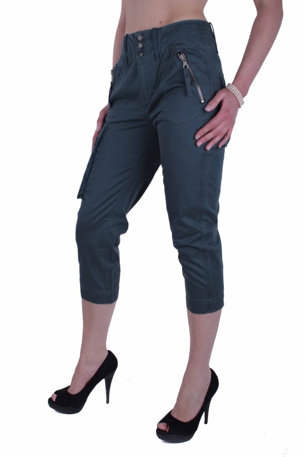 Diesel Women's Capri Pants Tokara Green Petrol 2