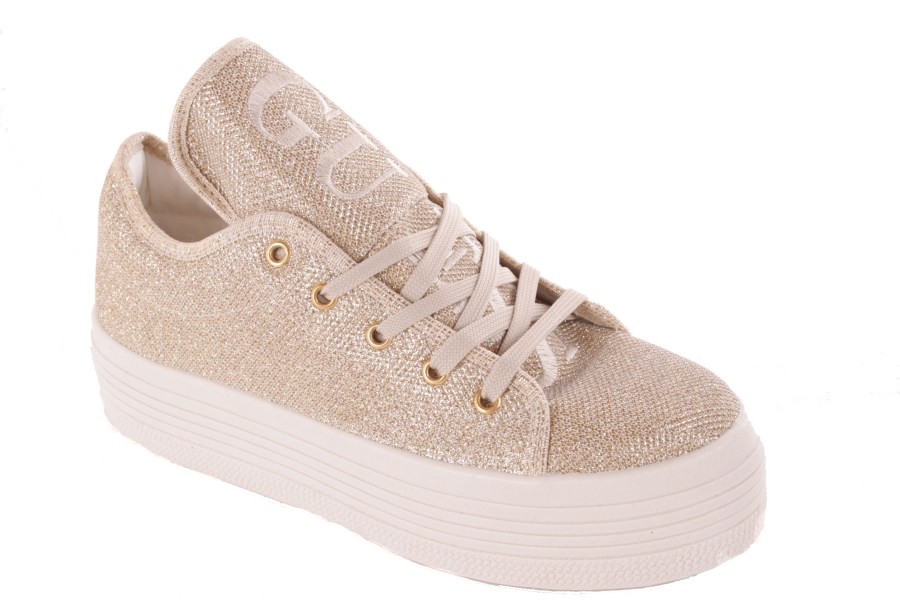 Guess Damen Sneaker Schnürschuhe Plateau Gold Gr. 40 1