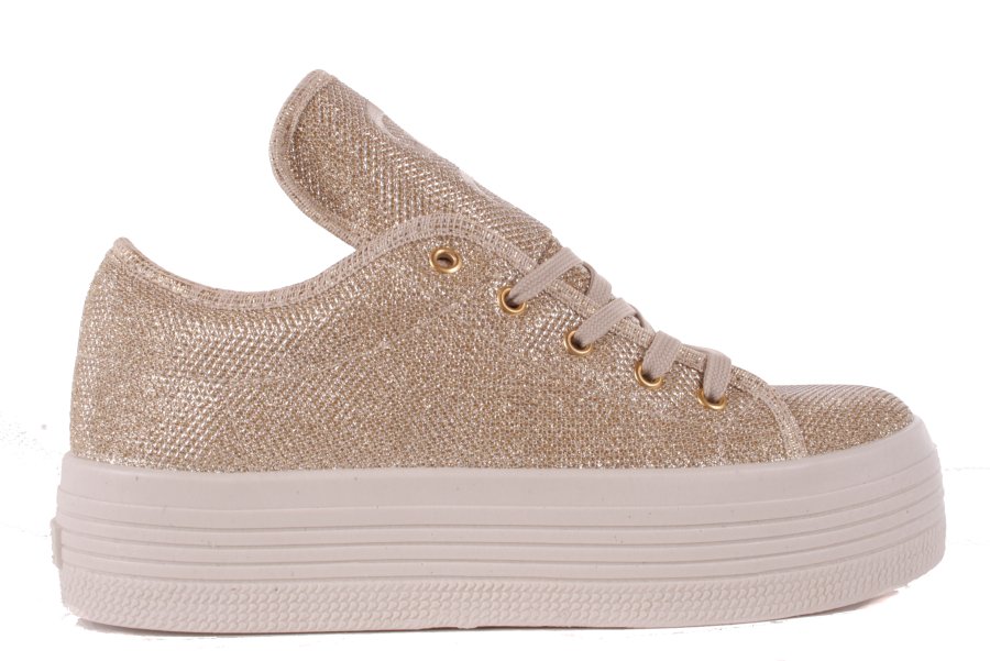 Guess Damen Sneaker Schnürschuhe Plateau Gold Gr. 40 2