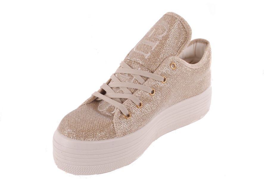 Guess Damen Sneaker Schnürschuhe Plateau Gold Gr. 40 3