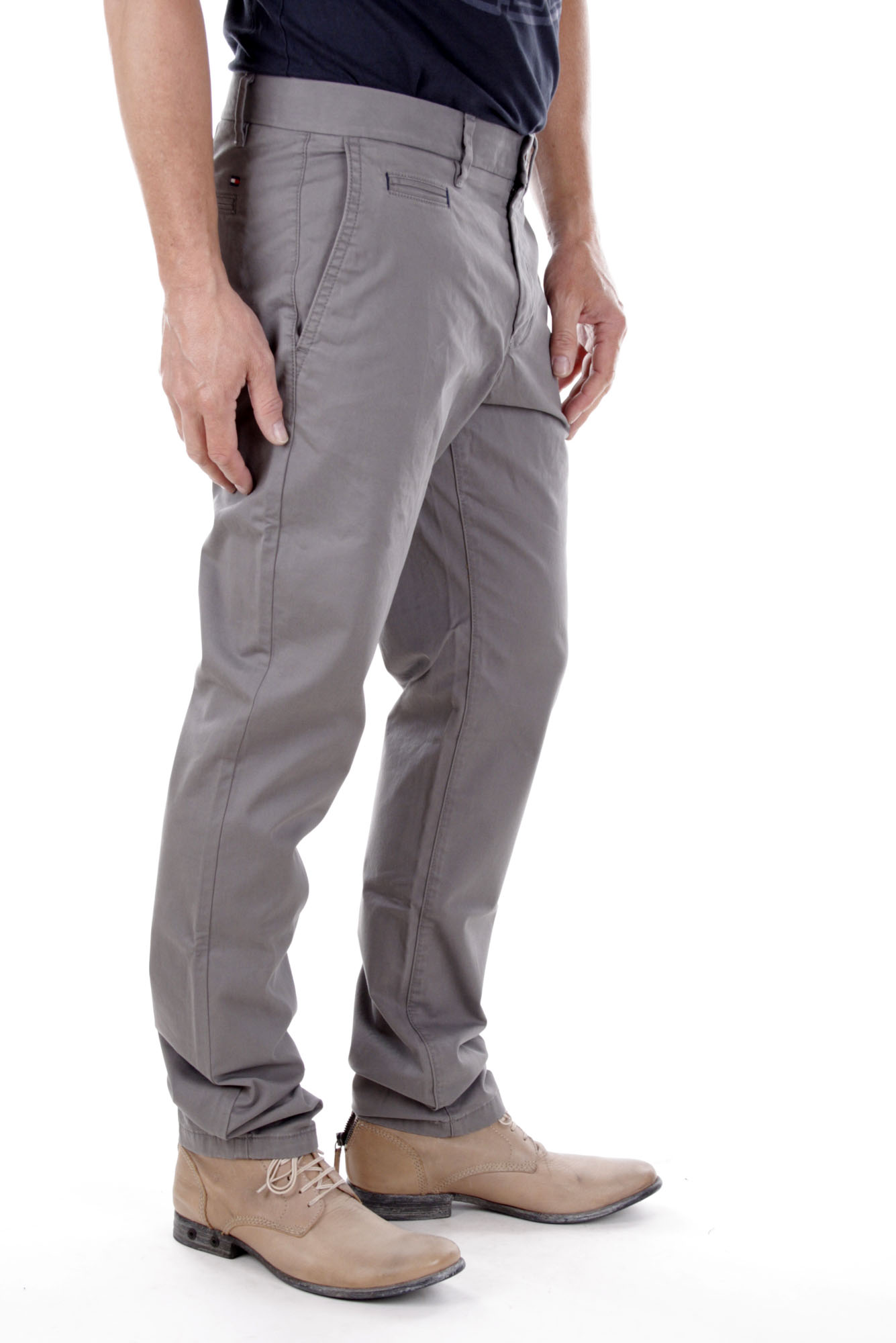 Tommy Hilfiger Men's Denton Chinos Twill Straight Fit Gray 4