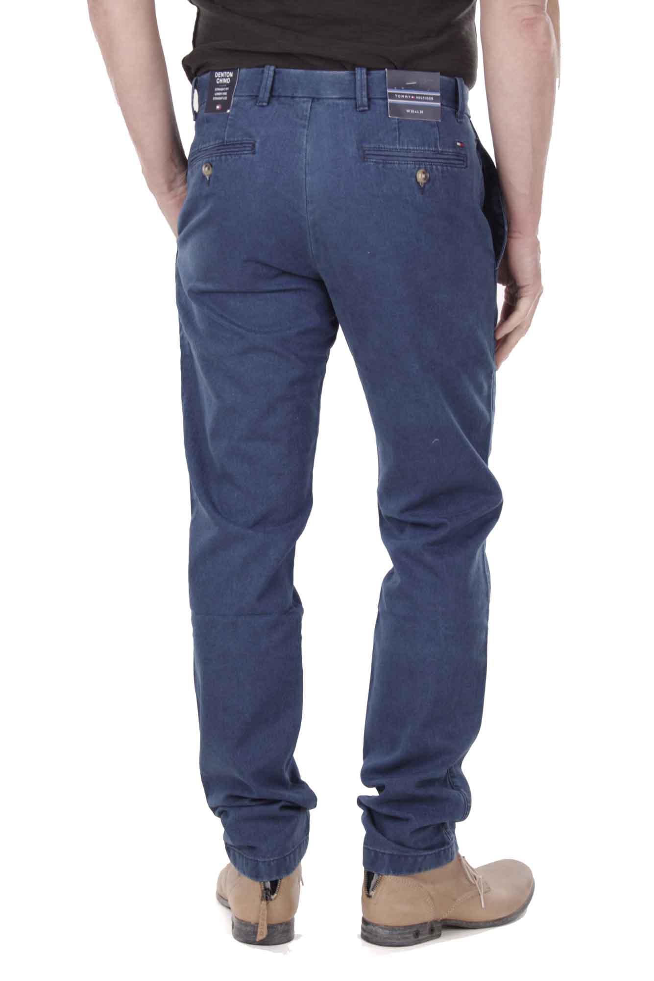 Tommy Hilfiger Men's Pants Denton Chino Indigo Print Herringbone 3