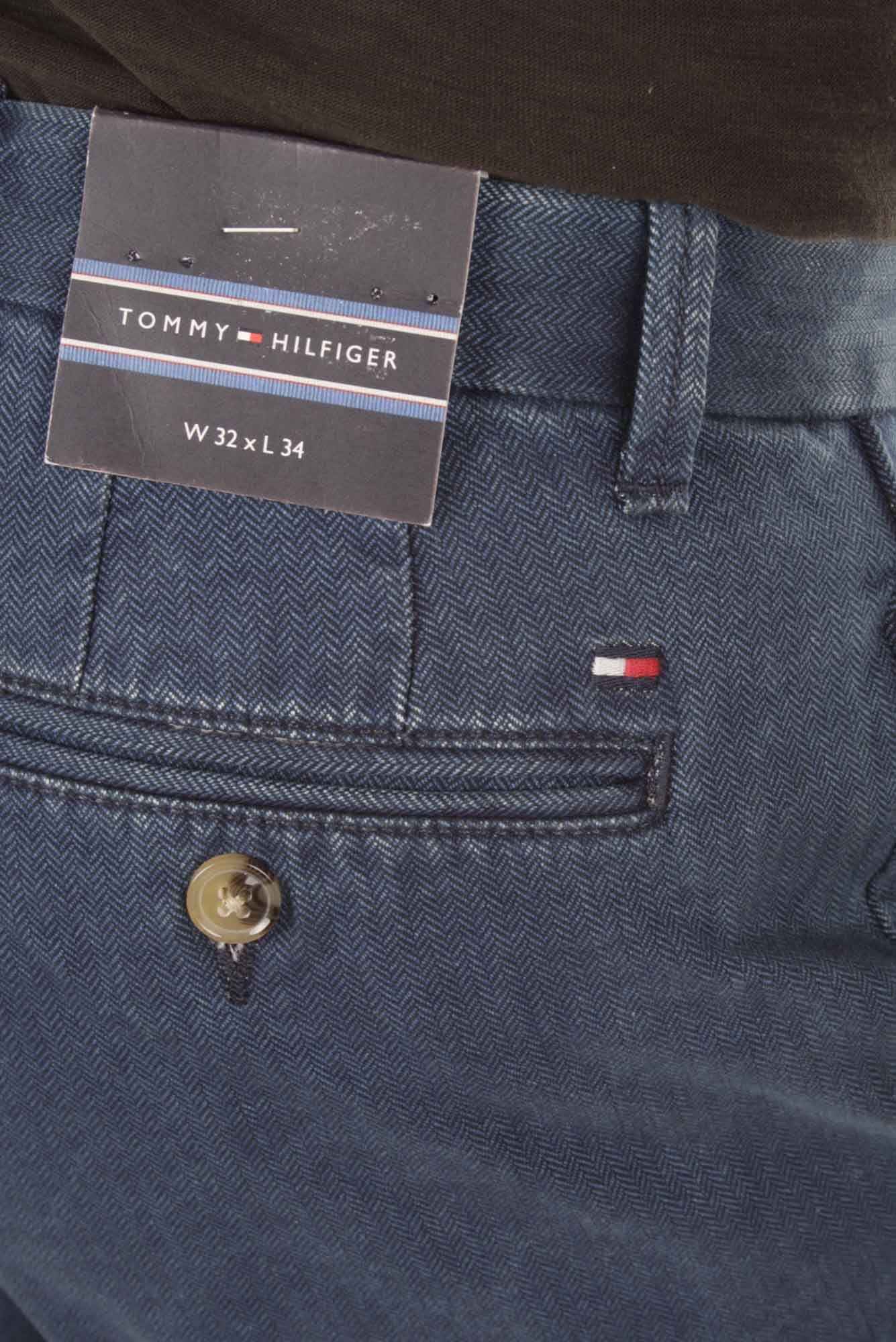 Tommy Hilfiger Men's Pants Denton Chino Indigo Print Herringbone 4