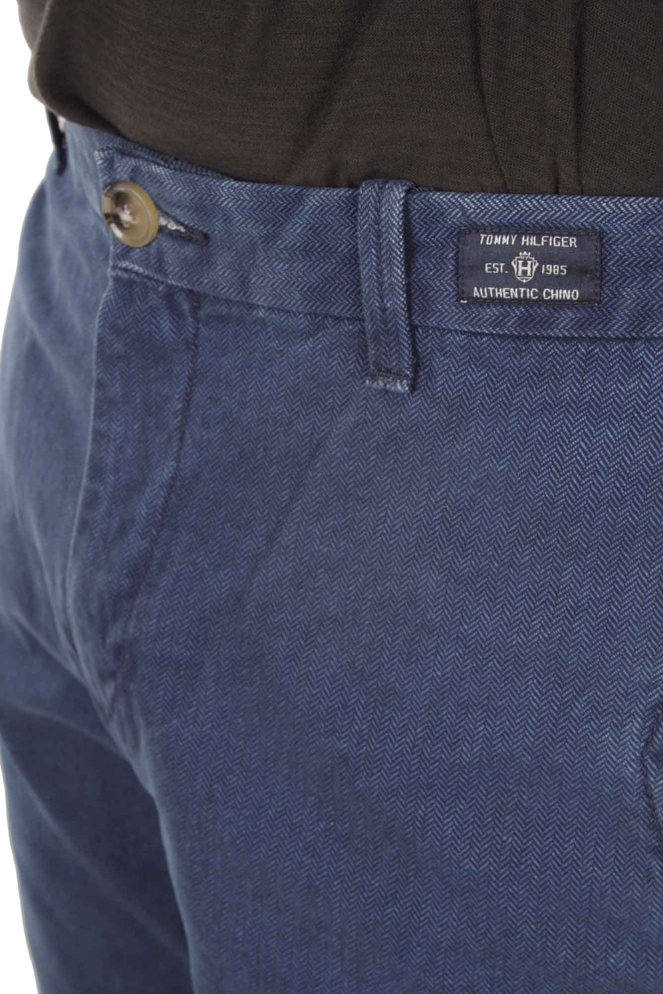 Tommy Hilfiger Men's Pants Denton Chino Indigo Print Herringbone 5