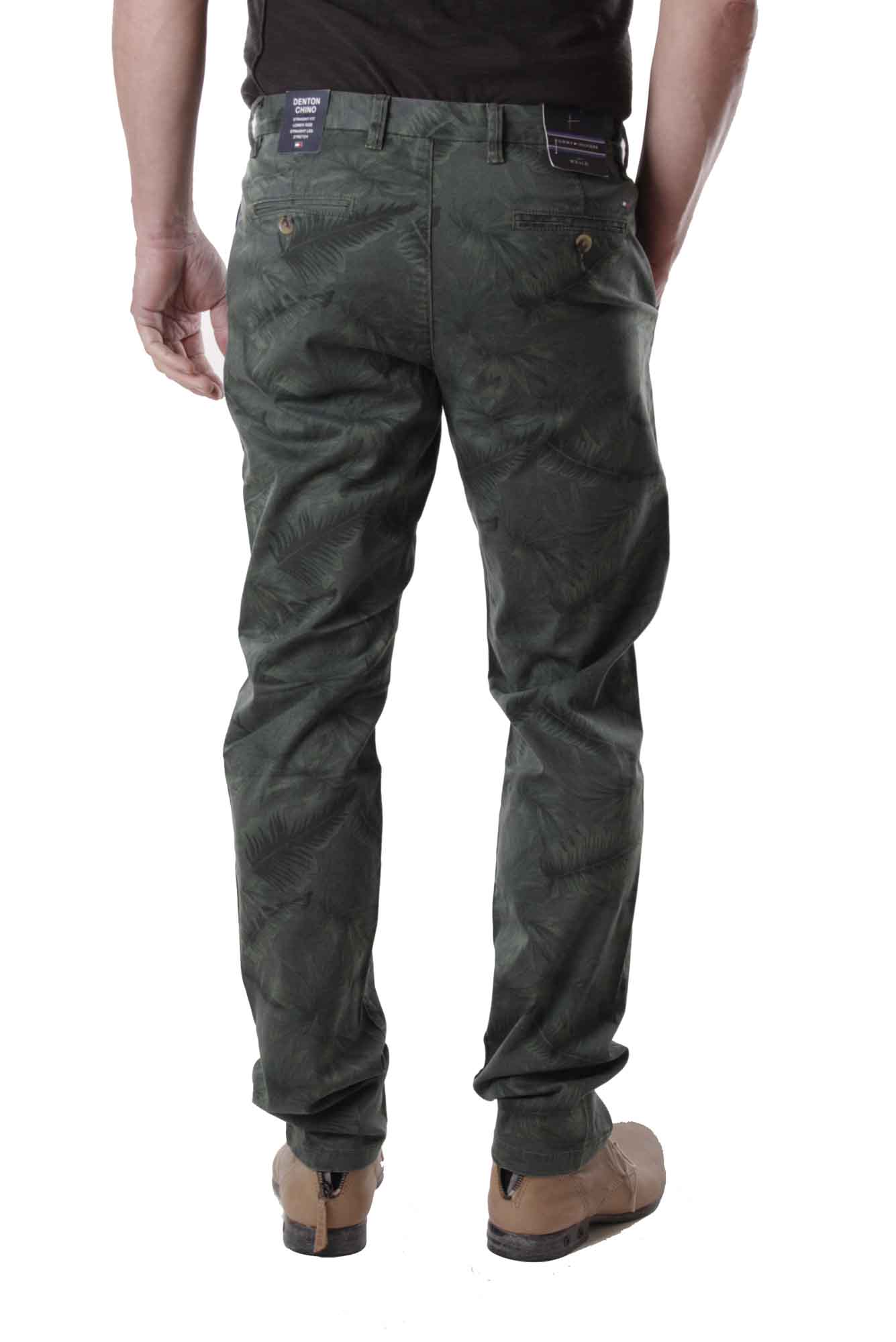 Tommy Hilfiger Men's Pants Denton Chino Str Twill Leaf Printed 3