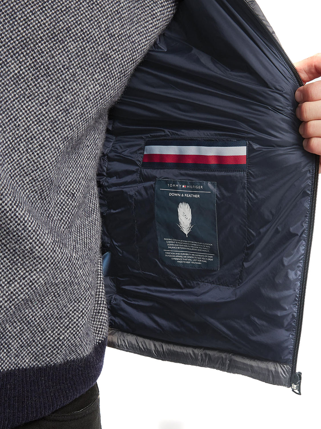 Tommy Hilfiger LW PACKABLE DOWN BOMBER Men's Jacket Lightweight Gray 5