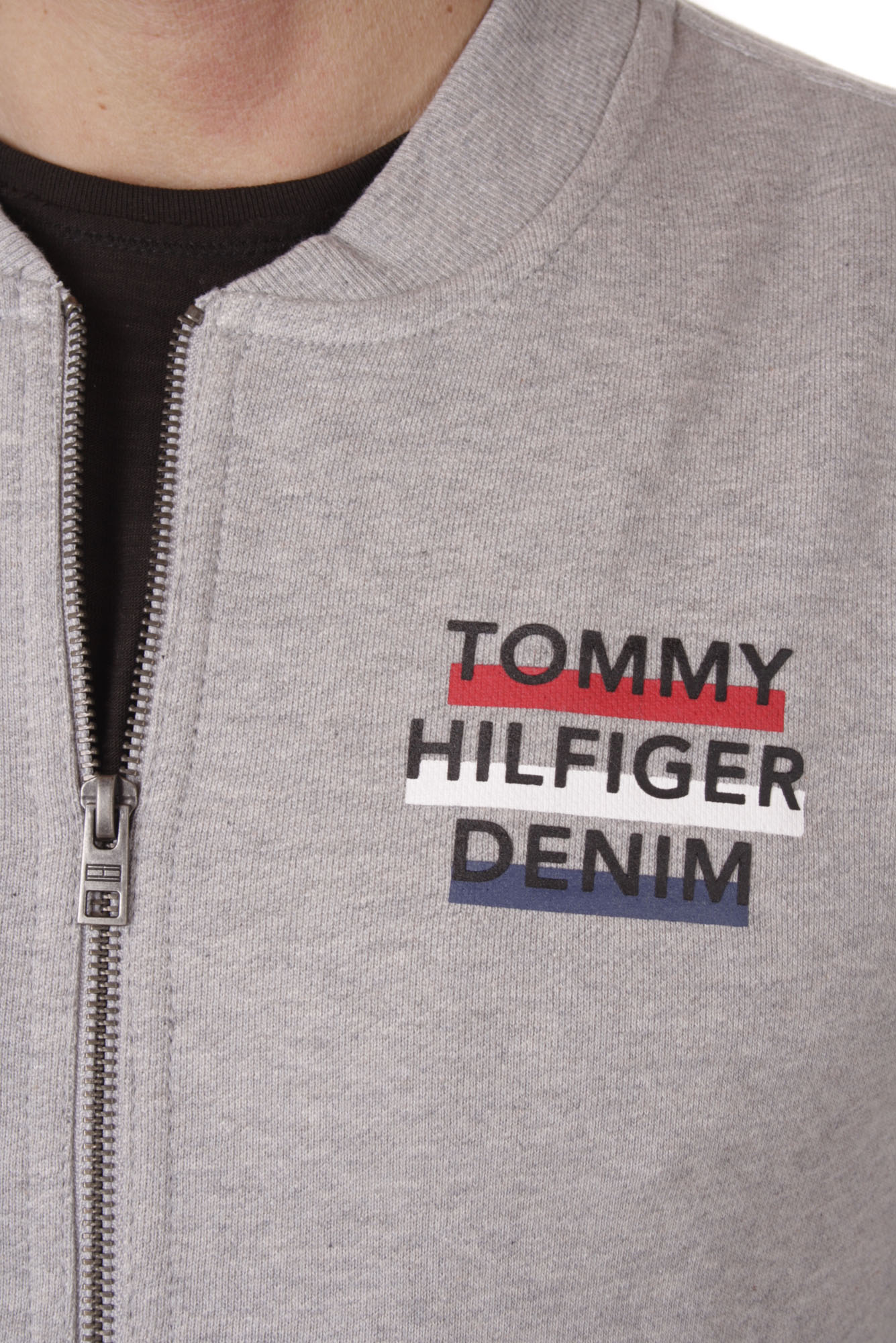 Tommy Hilfiger Men's sweat jacket THDM BASIC LOGO ZIPTRU gray 3
