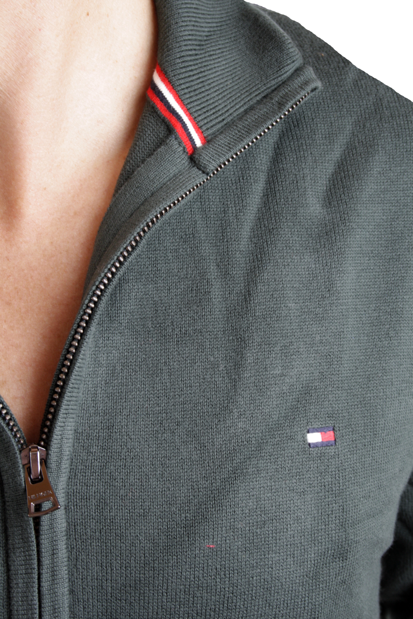 Tommy Hilfiger Men's Cardigan ES ATLANTIC Z-THRU CF, 397 Green 3