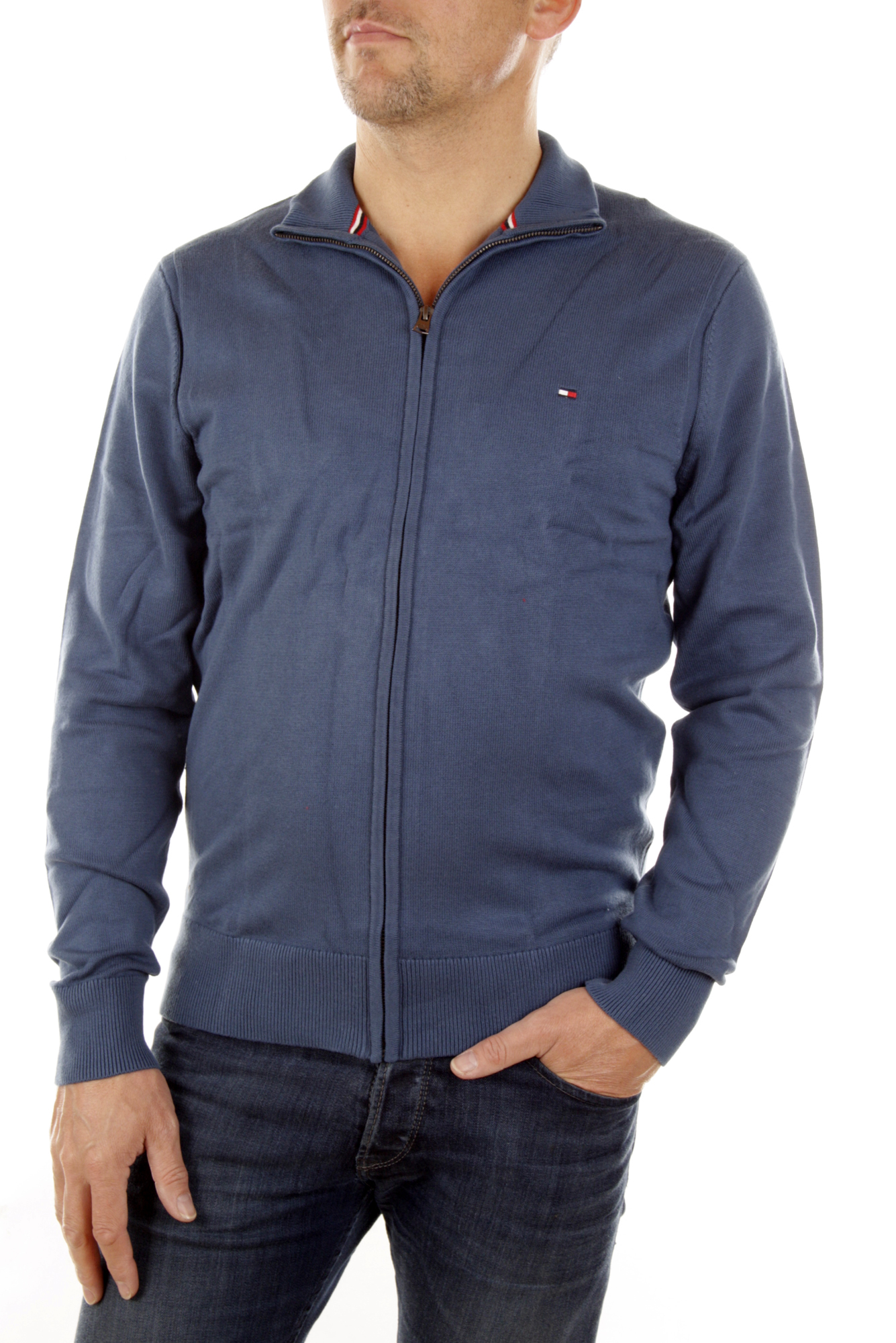 Tommy Hilfiger Men's cardigan ES ATLANTIC Z-THRU CF, 457 Petrol 1