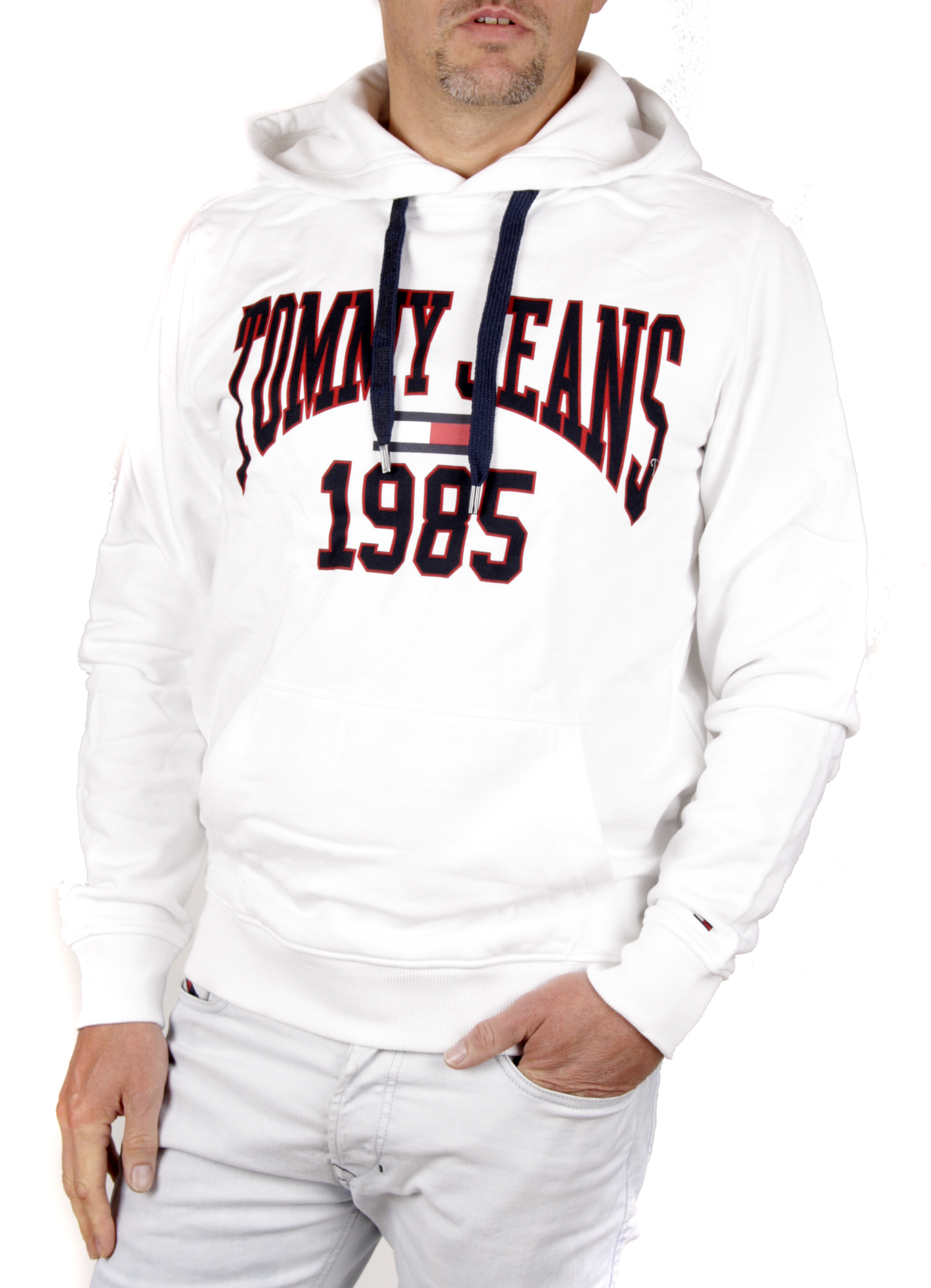 Tommy Hilfiger Men's TJM ESSENTIAL GRAPHIC Hoody Sweatshirt White 1
