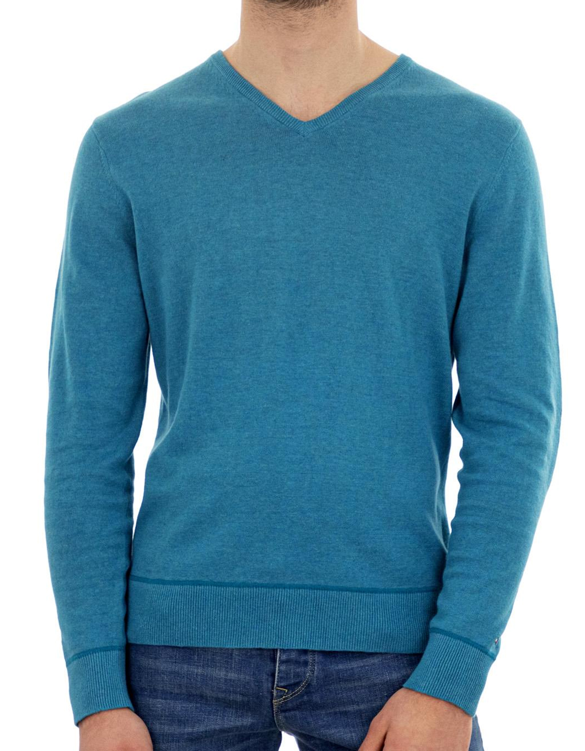 Tommy Hilfiger Men's Sweater Harold V-Neck Turquoise 1