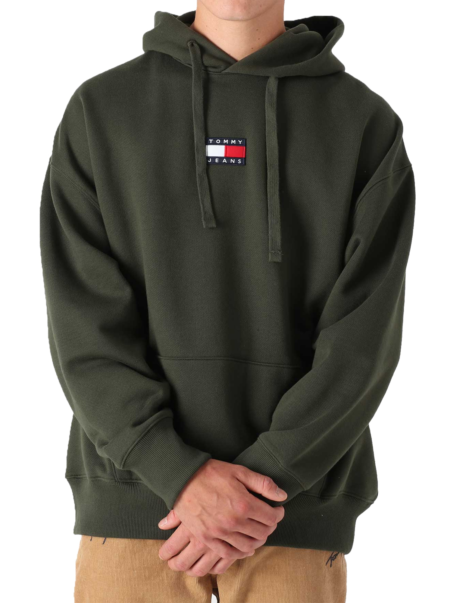 Tommy Jeans Men's TJM TOMMY BADGE HOODY Sweatshirt Dark Olive 1