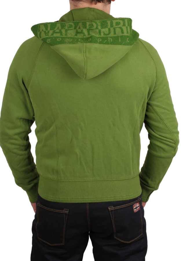 Napapijri Men's Hooded Sweat Jacket Goryn Green Size XS2