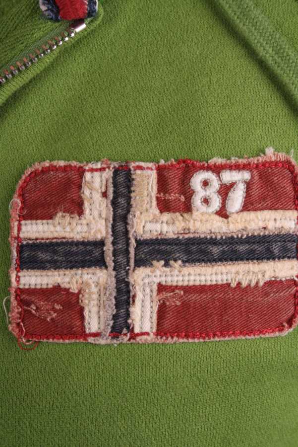 Napapijri Men's Hooded Sweat Jacket Goryn Green Size XS 4