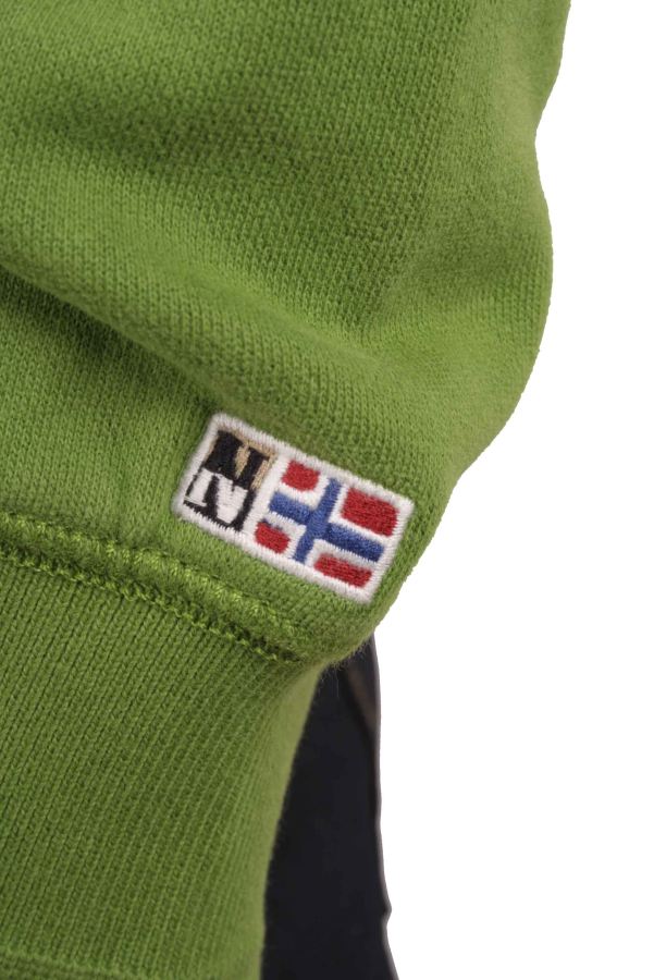 Napapijri Men's Hooded Sweat Jacket Goryn Green Size XS 5