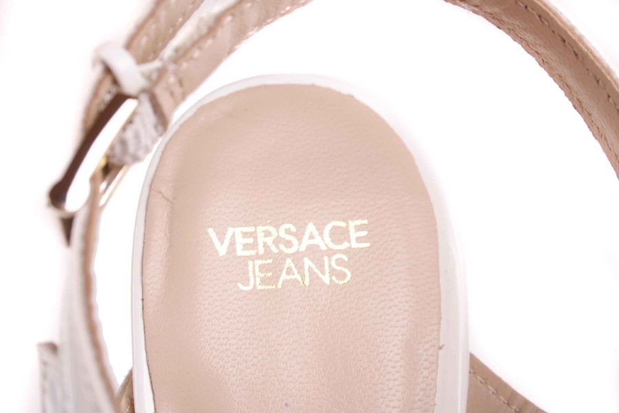 Versace Women's pumps, high heels, strappy pumps, cream BS09 4