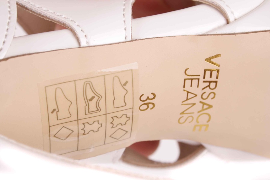 Versace Women's pumps, high heels, strappy pumps, cream BS09 7